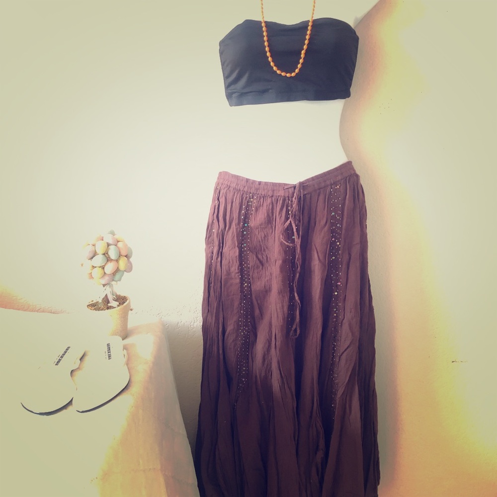 Flower Brown Skirt